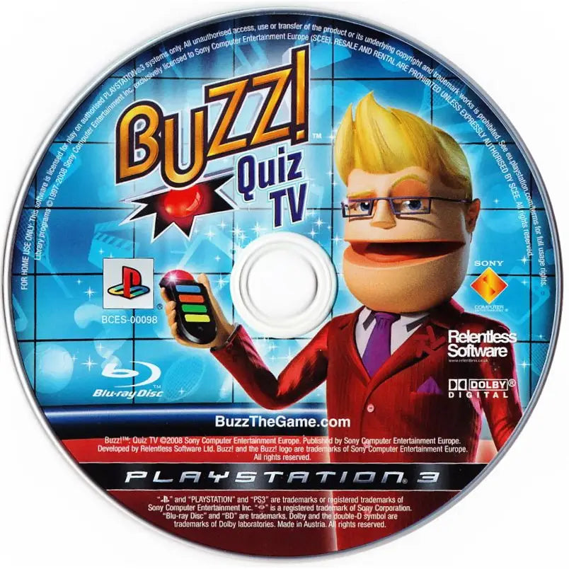 Buzz!: Quiz TV - PlayStation 3 (PS3) Spill - Kun Spill/Disk