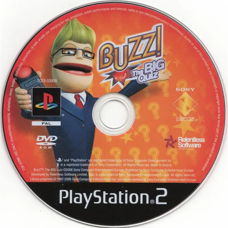Buzz The Big Quiz - PlayStation 2 (PS2) Spill - Kun Spill/Disk