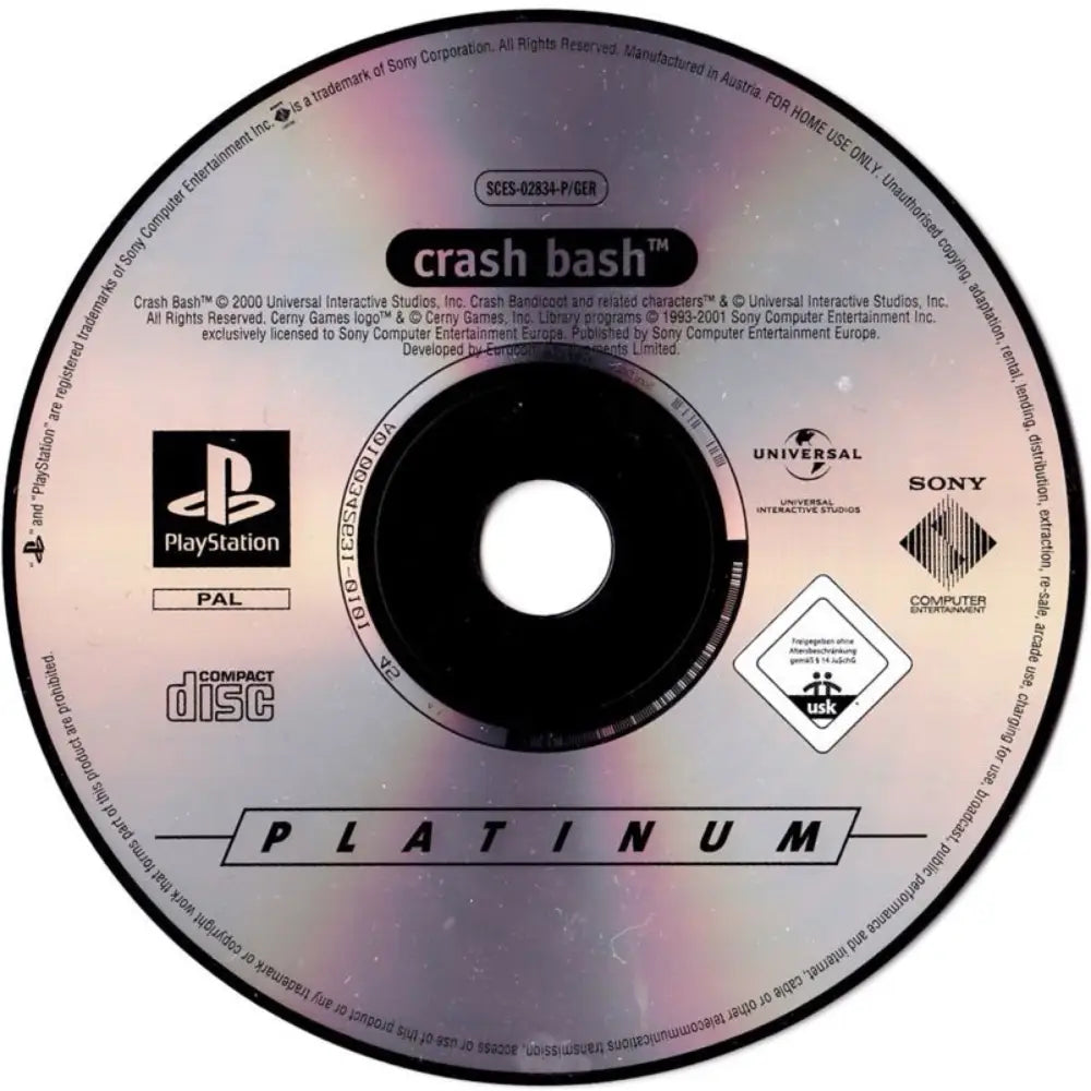 Crash Bash - PlayStation 1 (PS1) Spill - Kun Spill/Disk / Platinum
