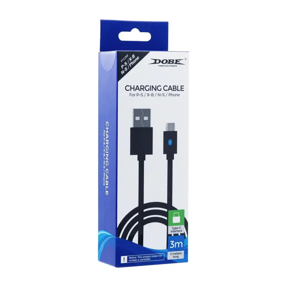 Dobe 3M Type-C Ladekabel for Switch/PS5/XBOX Series Kontroller - RetroGaming.No