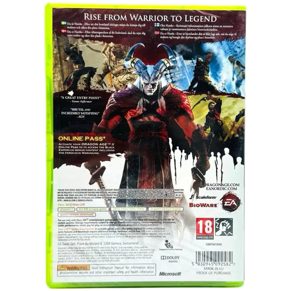 Dragon Age II - Xbox 360 Spill - Cover - Manual - Spill/Disk (Forseglet) - Spill