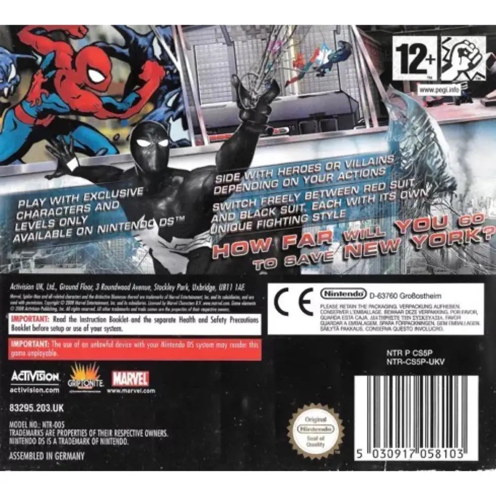 DS: Spiderman Web Of Shadows - RetroGaming.no