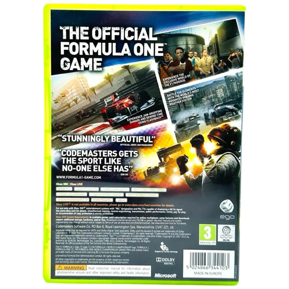 F1 2010 - Xbox 360 Spill - Spill