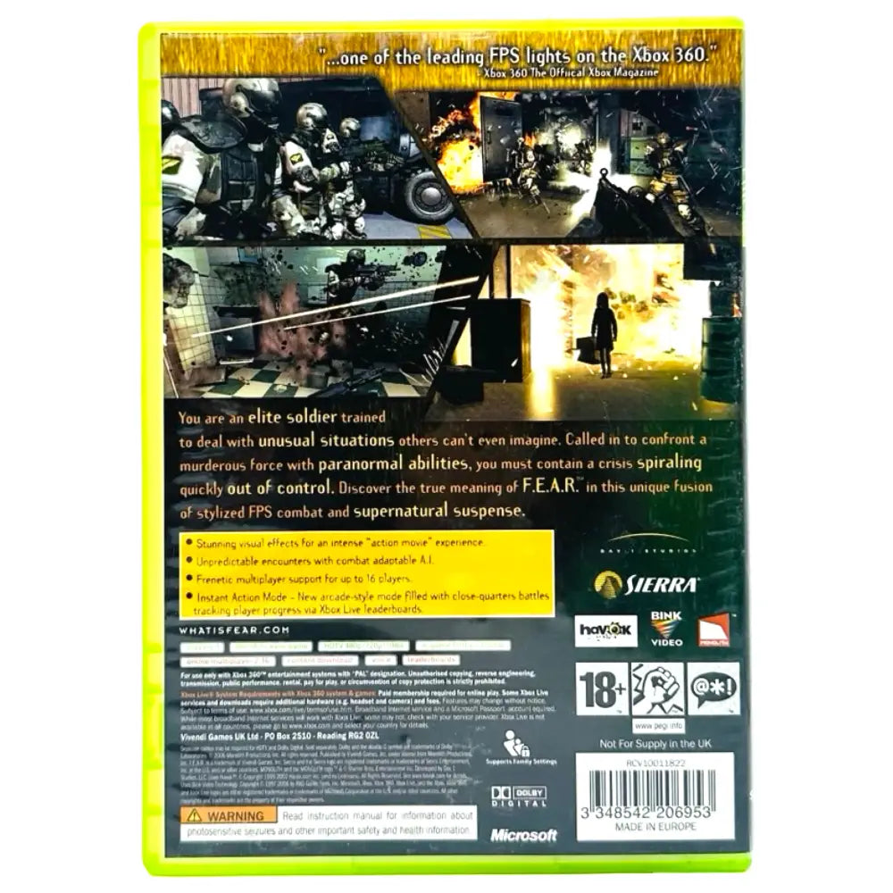 FEAR: First Encounter Assault Recon - Xbox 360 Spill