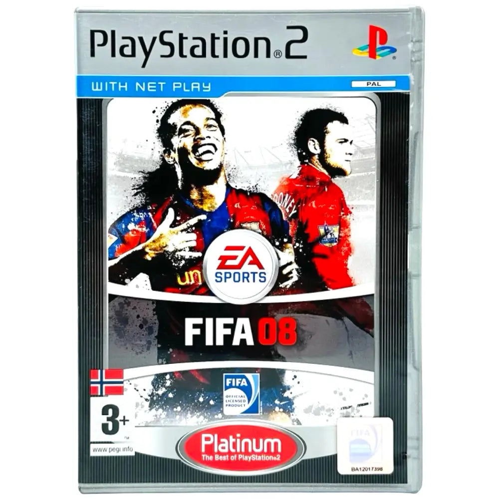 FIFA 08 - PlayStation 2 (PS2) Spill - Cover - Manual - Spill/Disk / Platinum - Spill