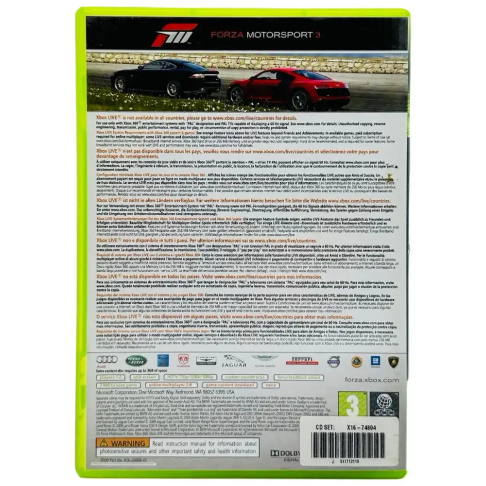 Forza Motorsport 3 - Xbox 360 Spill - Spill