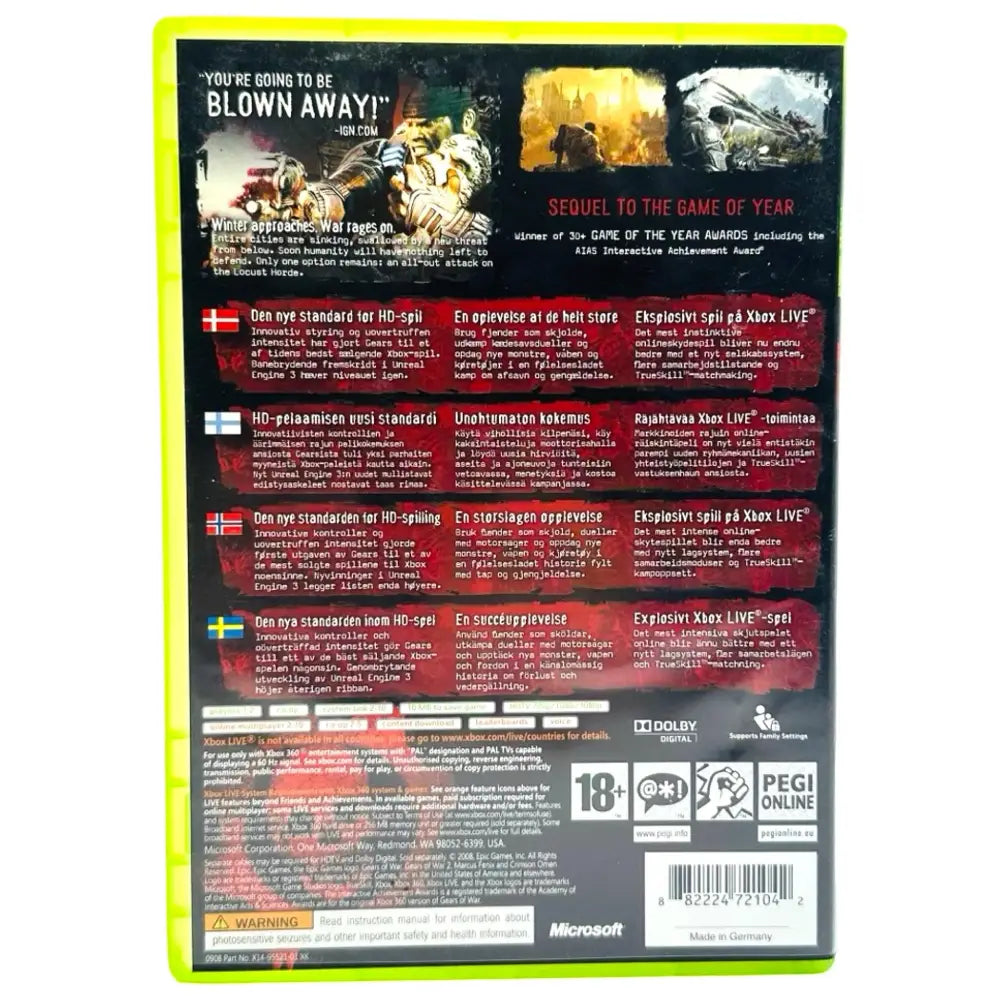 Gears Of War 2 - Xbox 360 Spill - Spill
