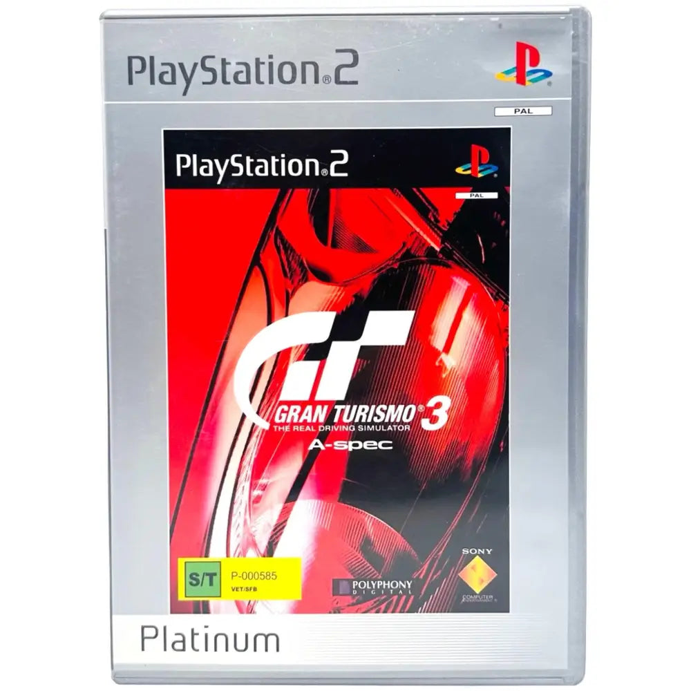 Gran Turismo 3: A-Spec - PlayStation 2 (PS2) Spill - Cover - Manual - Spill/Disk / Platinum