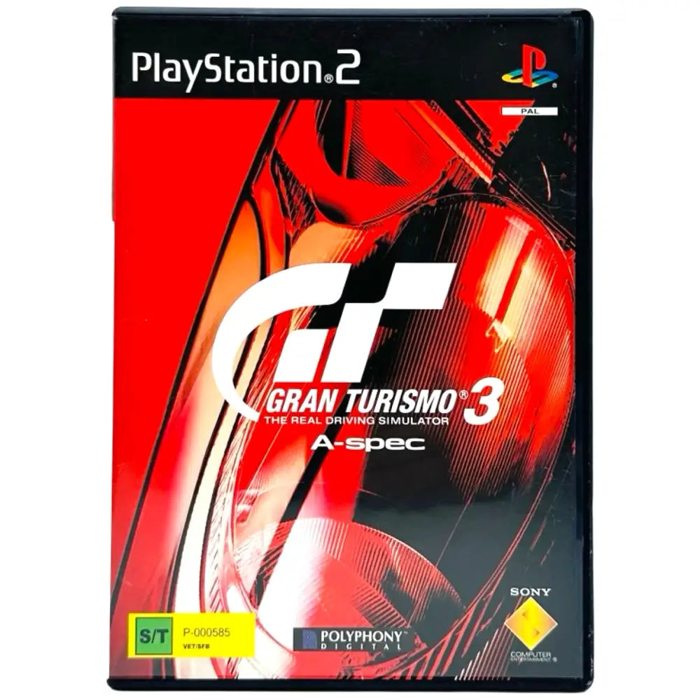 Gran Turismo 3: A-Spec - PlayStation 2 (PS2) Spill - Cover - Manual - Spill/Disk / Black Label - Spill