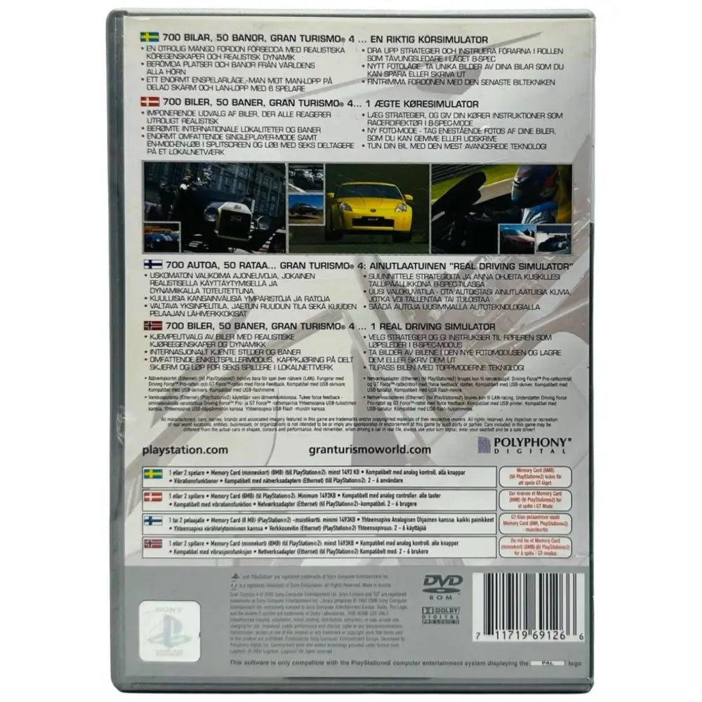GRAN TURISMO 4 Boite + Notice / Box + User Manual - for Playstation 2 PS2 (PAL GRAN TURISMO 4 Boite + Notice / Box + User Manual - for Playstation 2 PS2 (PAL