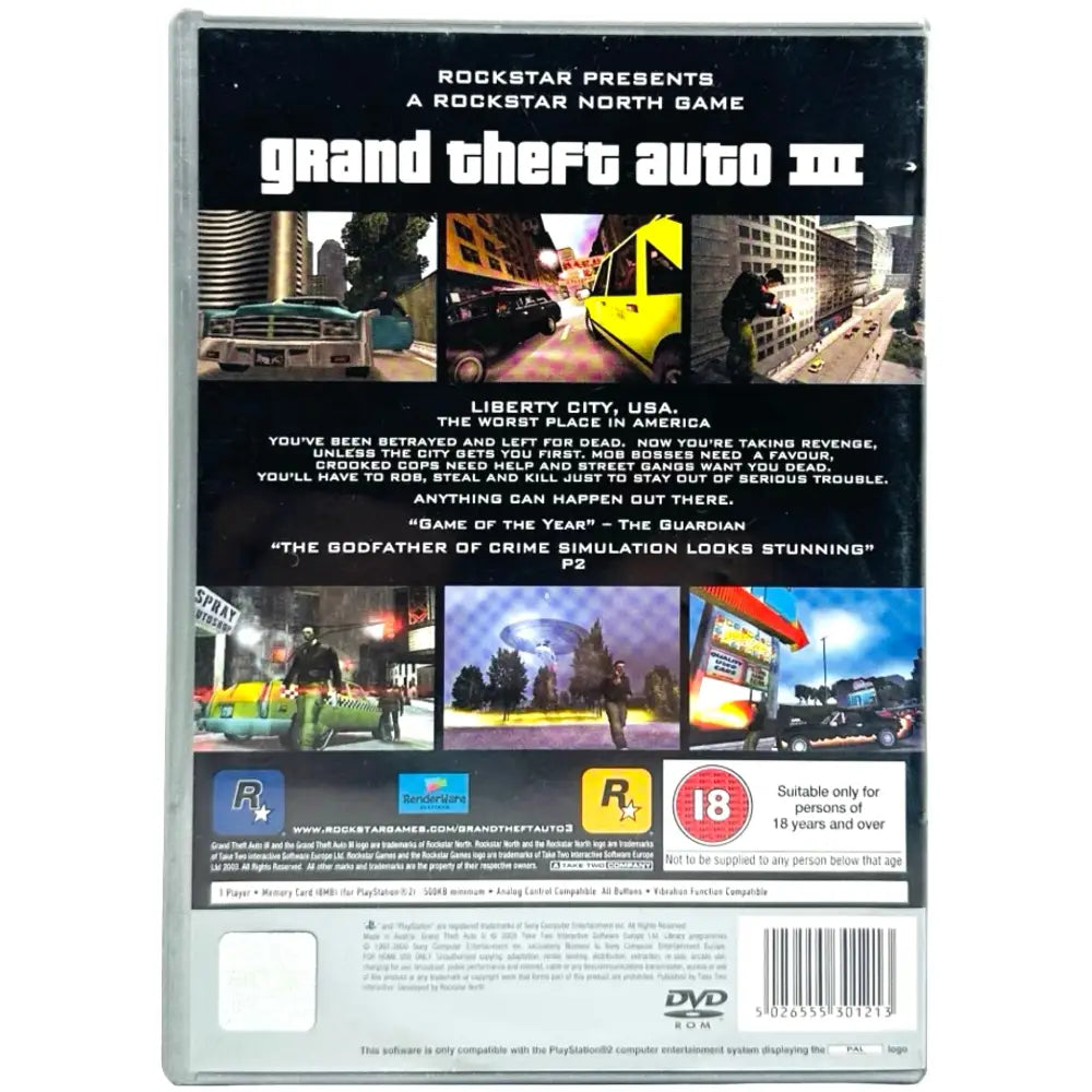 Grand Theft Auto III - PlayStation 2 (PS2) Spill - Spill