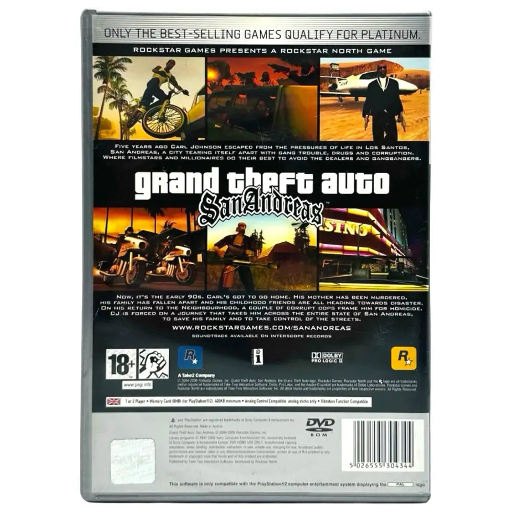 Grand Theft Auto: San Andreas - PlayStation 2 (PS2) Spill - Spill