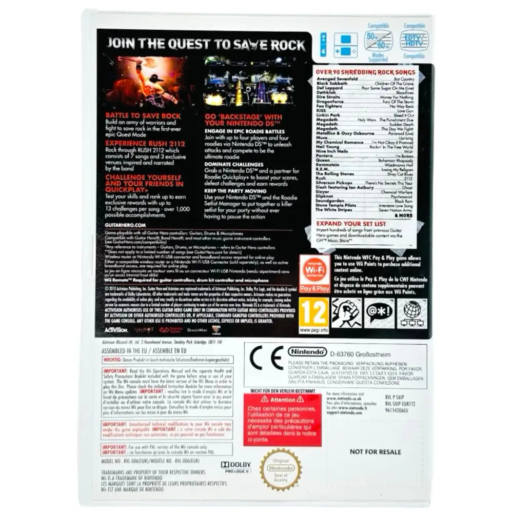 Guitar Hero: Warriors Of Rock - Nintendo Wii Spill