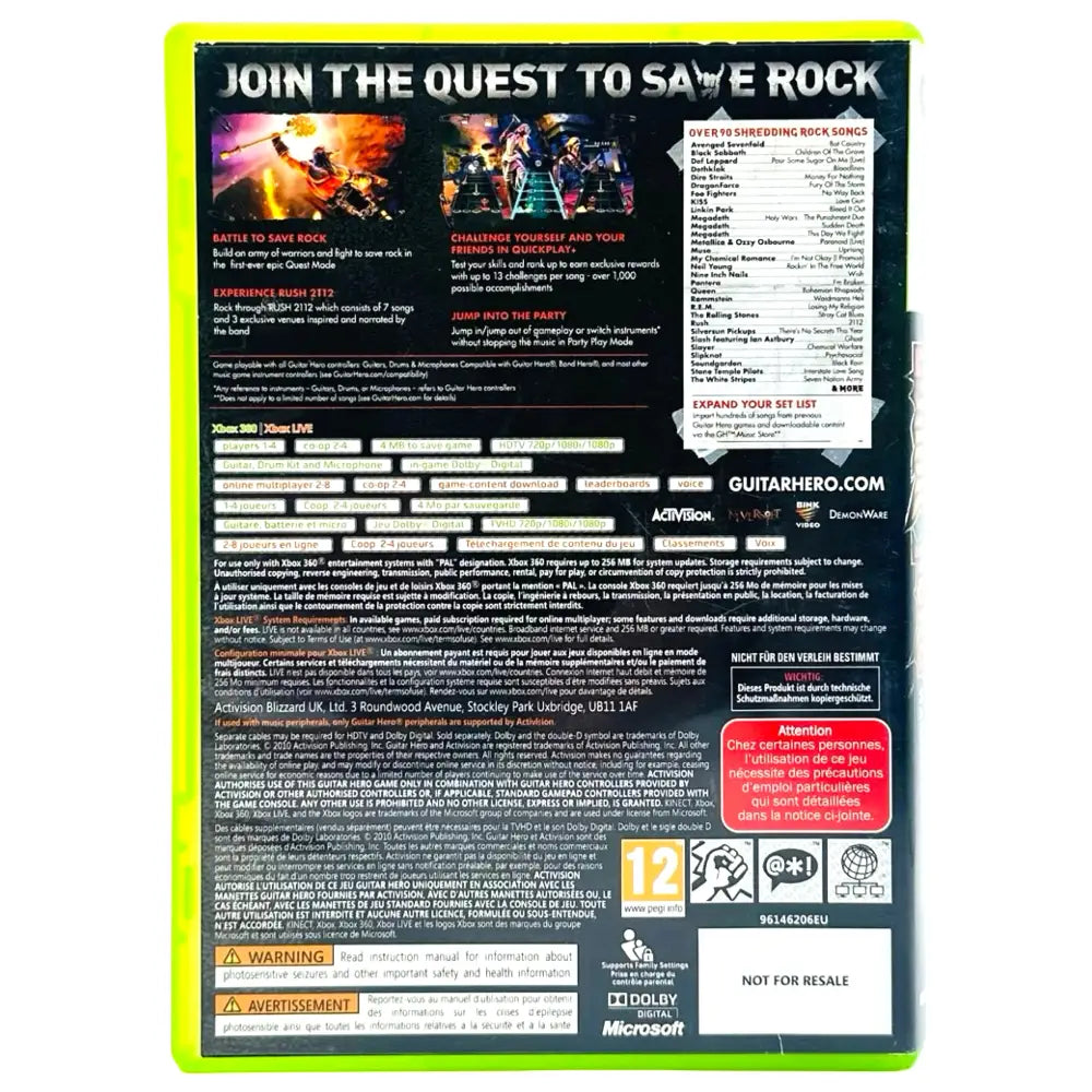 Guitar Hero: Warriors Of Rock - Xbox 360 Spill