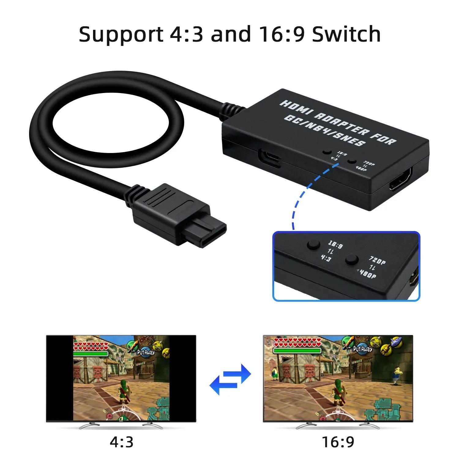 HDTV HDMI Adapter for Nintendo Gamecube/N64/SNES - RetroGaming.No