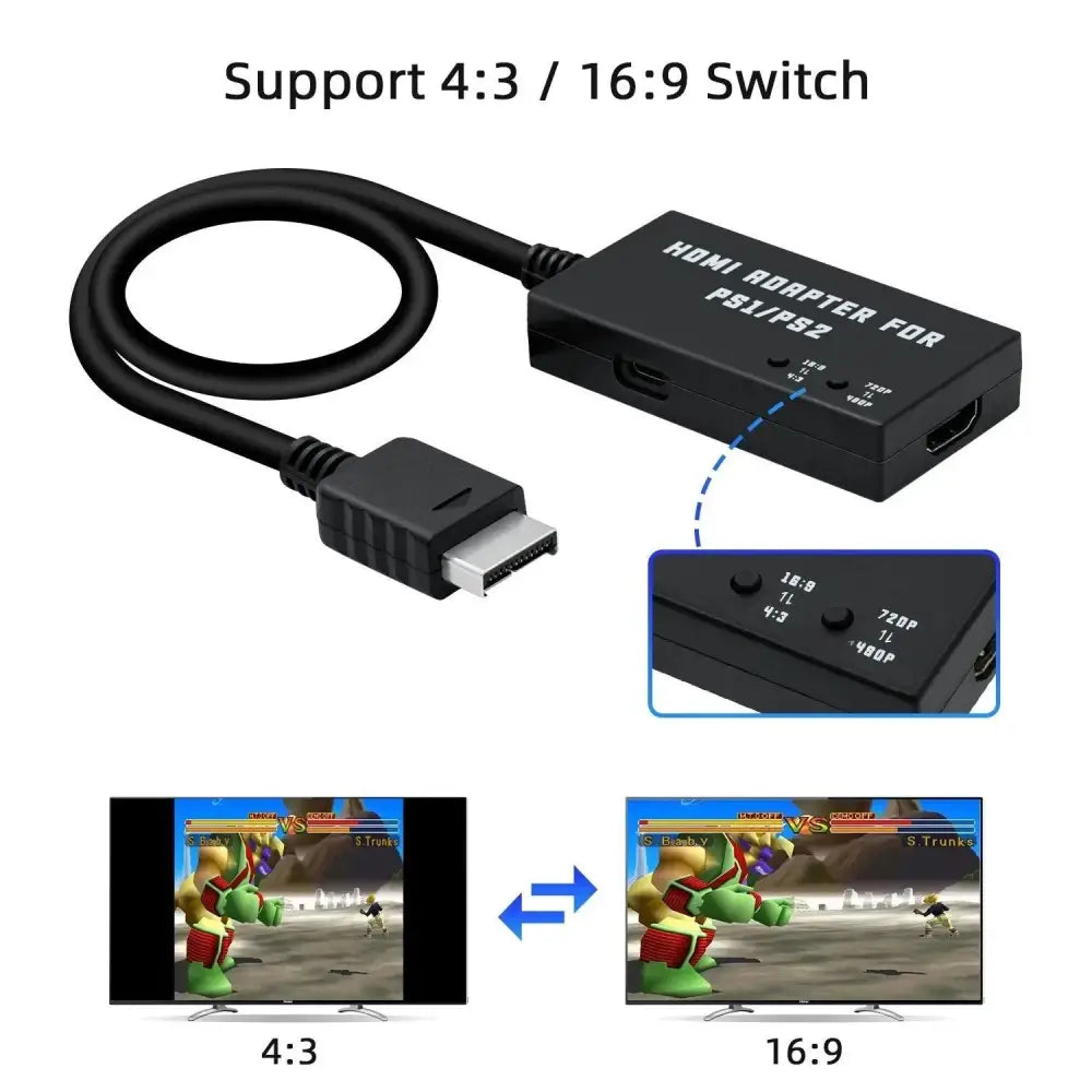 HDTV HDMI Adapter for PlayStation 1 & 2 (PS1/PS2) - Konverter