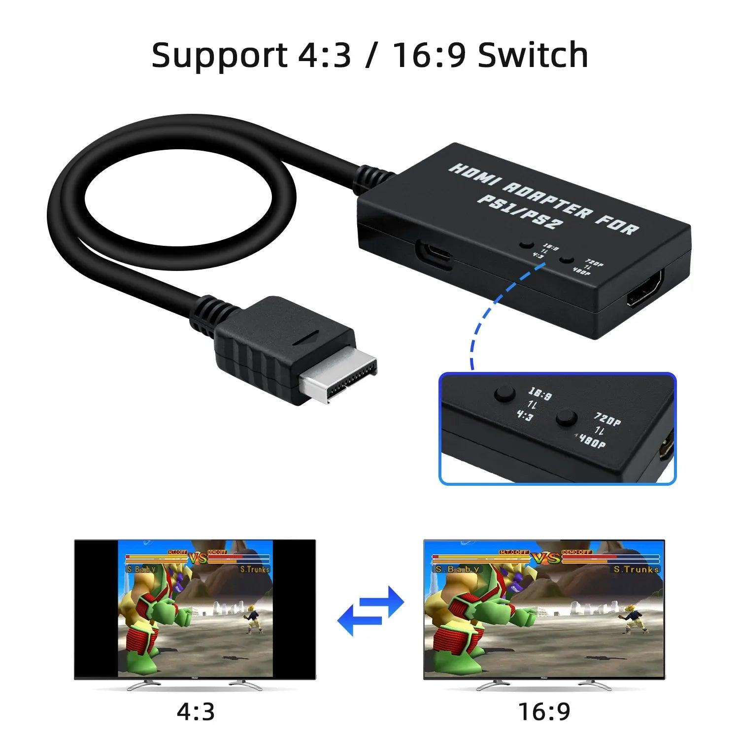 HDTV HDMI Adapter for PlayStation 1 & 2 (PS1/PS2) - RetroGaming.No