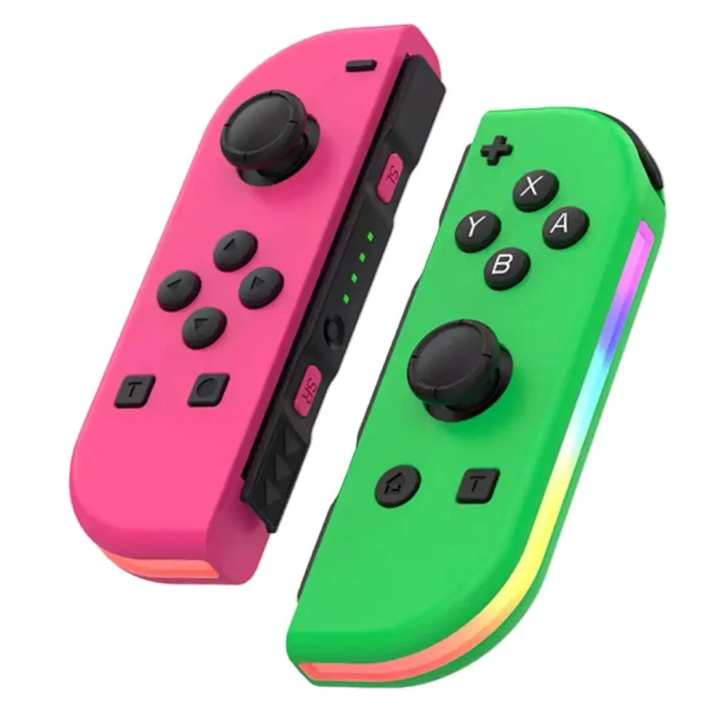 JoyPad Kontrollere med RGB Lys til Nintendo Switch - Rosa/Grønn - Kontroller