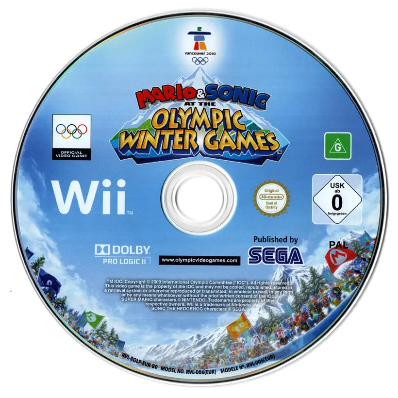 Mario & Sonic At The Olympic Winter Games - Nintendo Wii Spill - Kun Spill/Disk