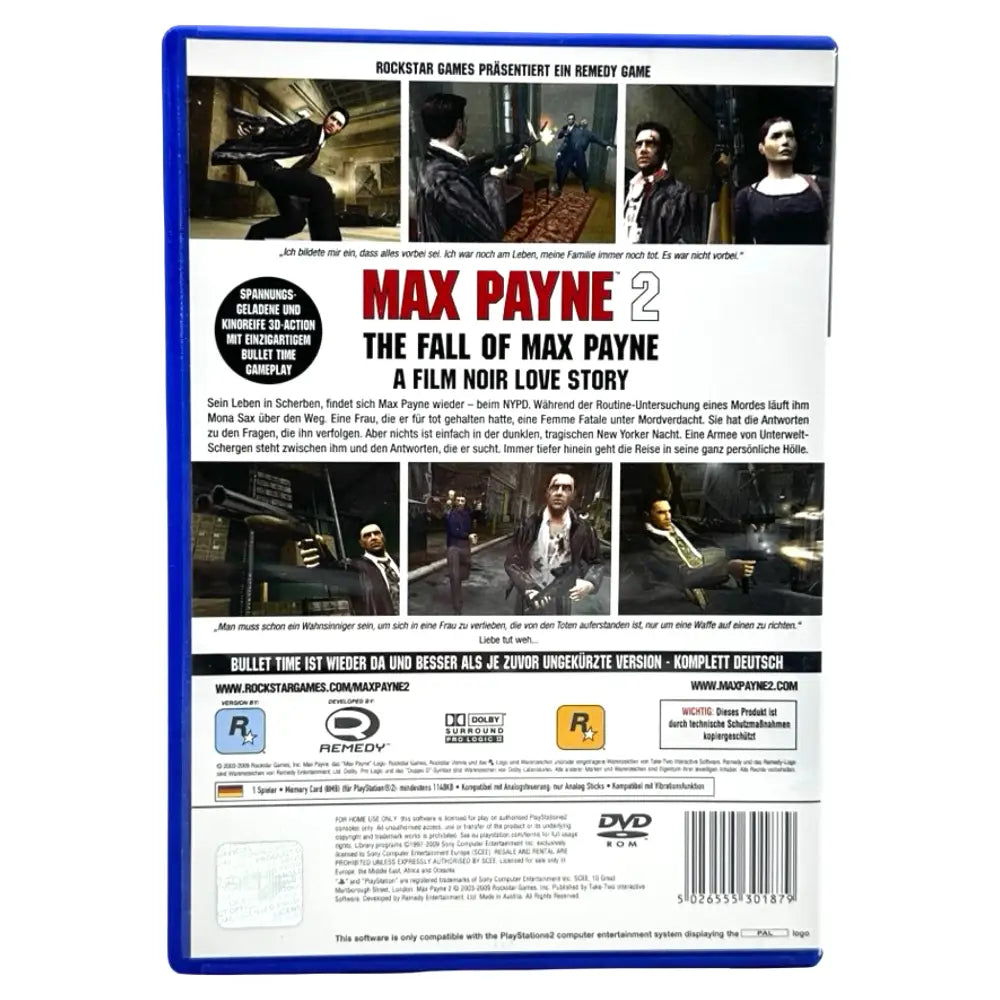 Max Payne 2 Fall Of (Tysk) - PlayStation (PS2) Spill