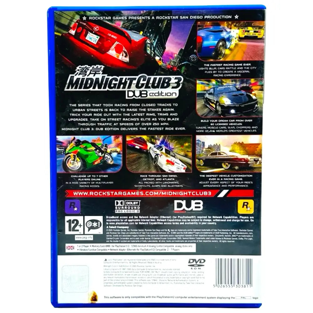 Midnight Club 3 Dub Edition - PlayStation 2 (PS2) Spill - Spill