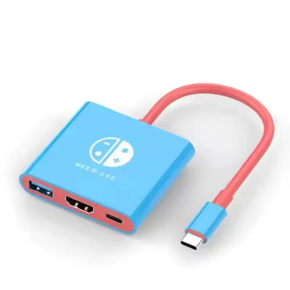 Mini Docking Stasjon for Nintendo Switch og Switch OLED - Blå - Adapter