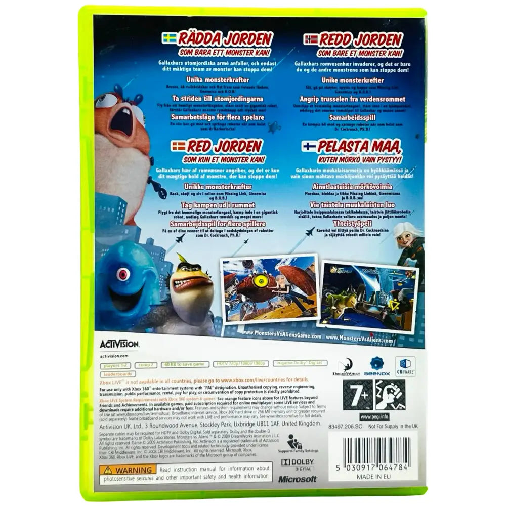 Monsters Vs. Aliens - Xbox 360 Spill