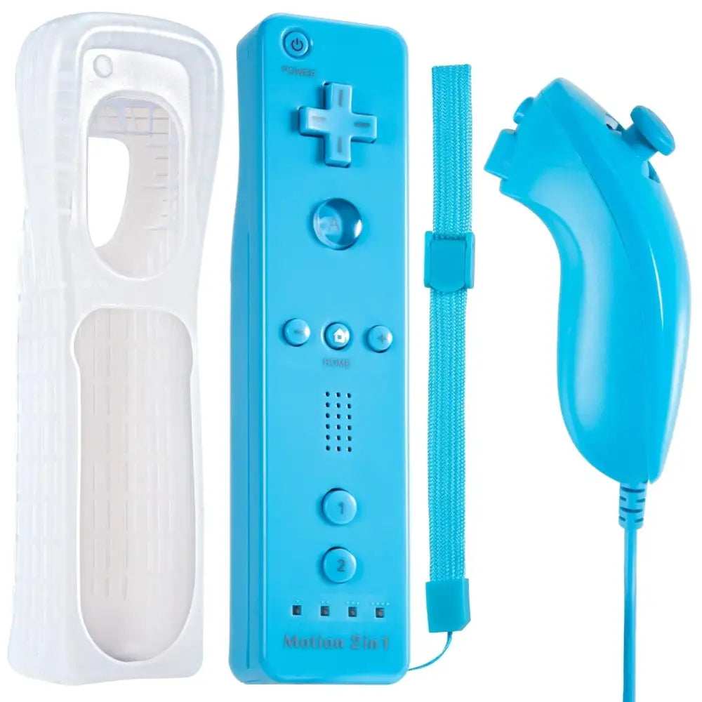 Motion Plus Kontroller Sett for Nintendo Wii og U - Tredjeparts - Lys Blå