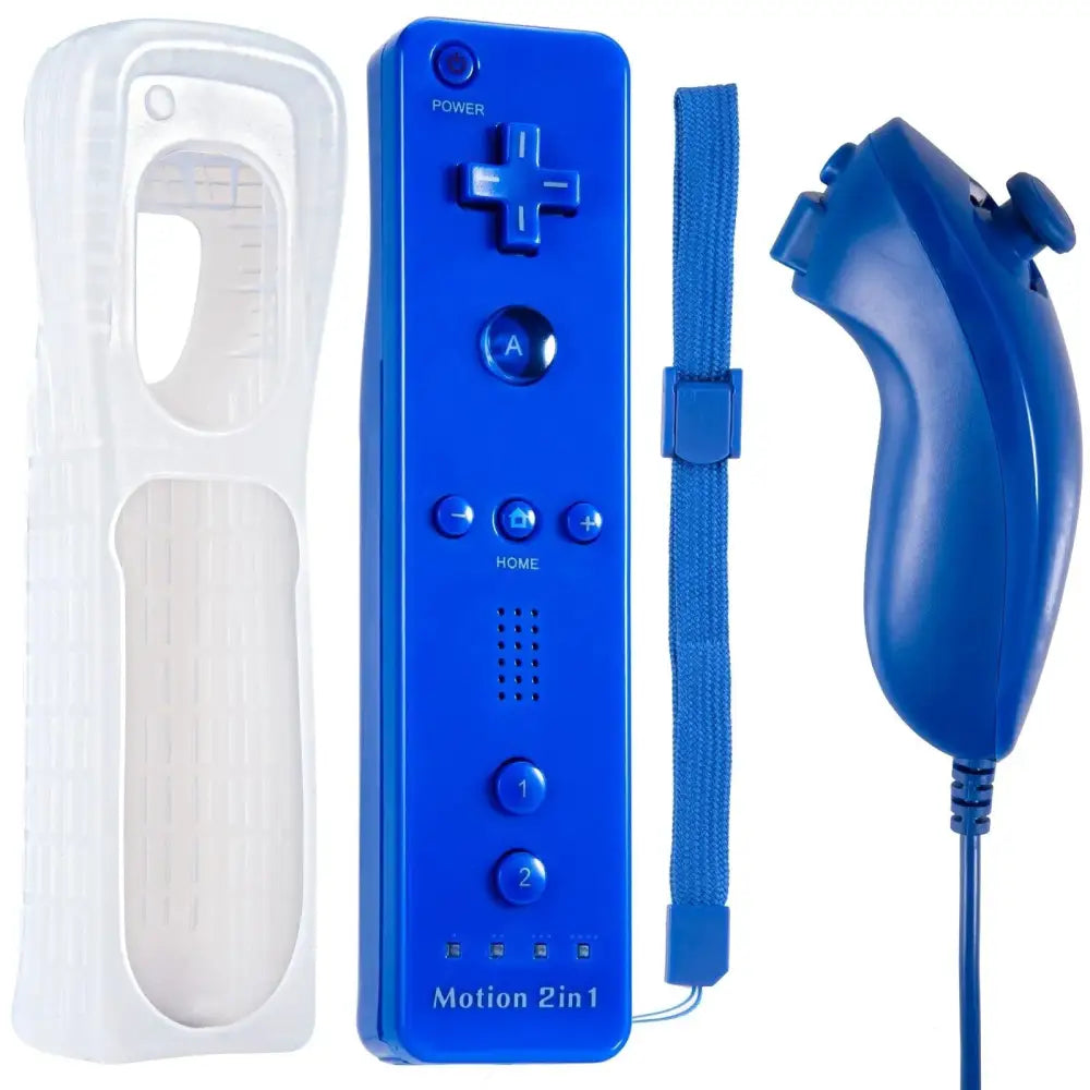 Motion Plus Kontroller Sett for Nintendo Wii og U - Tredjeparts - Mørk Blå