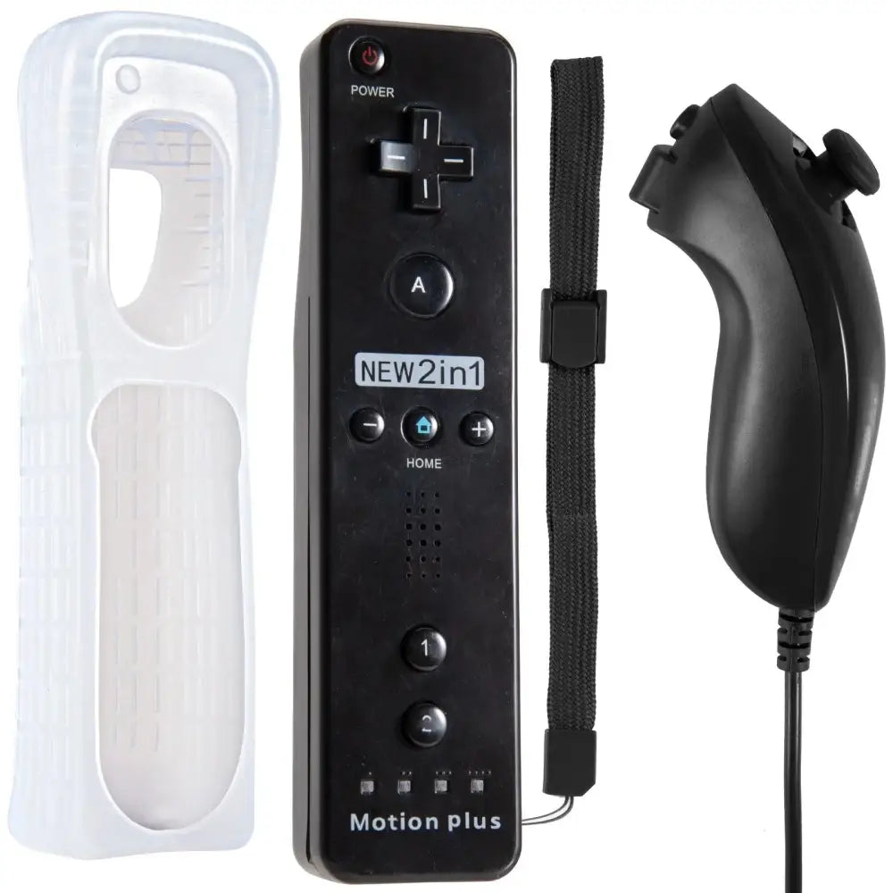 Motion Plus Kontroller Sett for Nintendo Wii og U - Tredjeparts - Sort