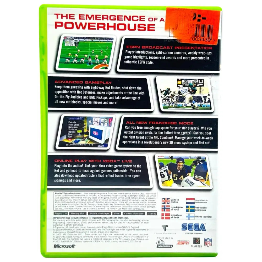 NFL 2K3 - Xbox spill - Spill