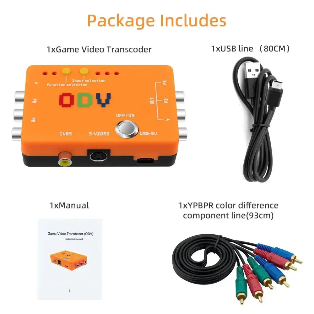 ODV-II Component/CVBS/Kompositt/S-Video til Component/YPbPr Konverter - RetroGaming.No