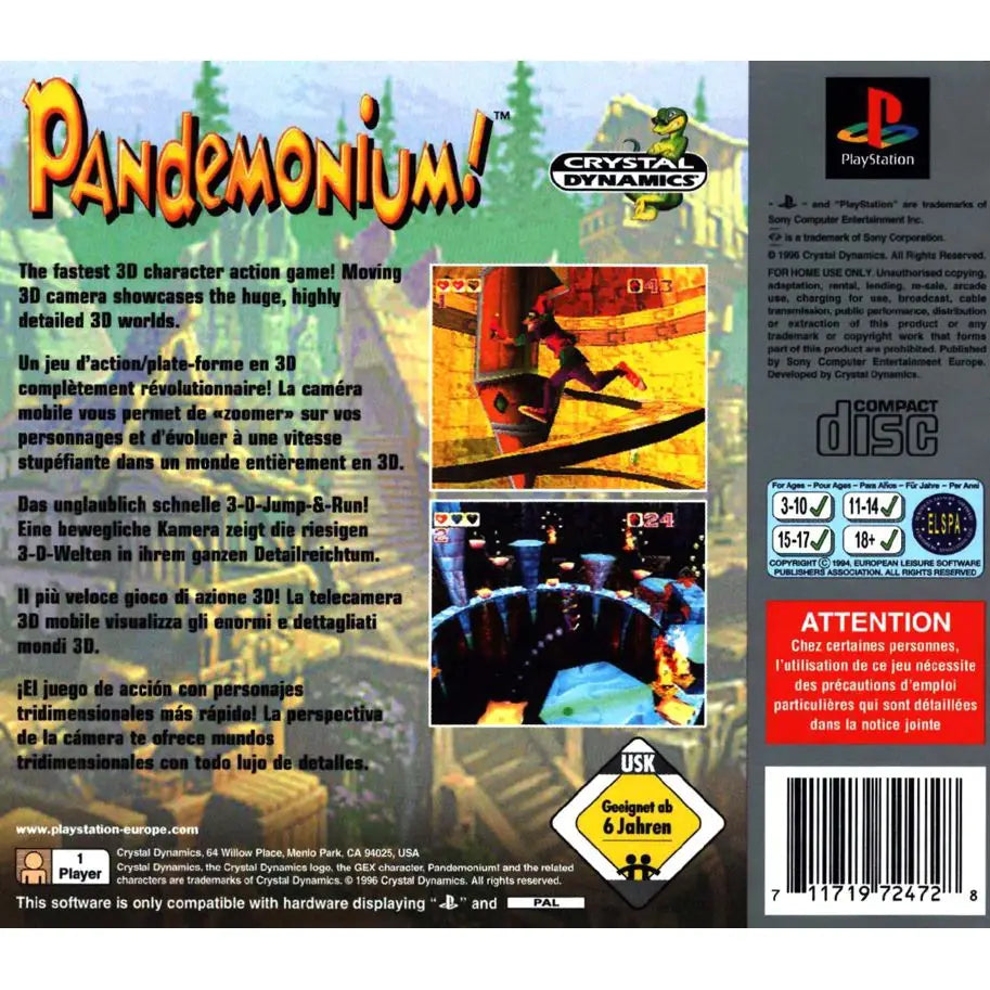 Pandemonium - PlayStation 1 (PS1) Spill