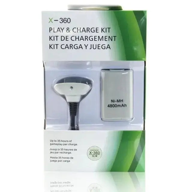 Play & Charge Kontroller Lade Kit For Xbox 360 - RetroGaming.no