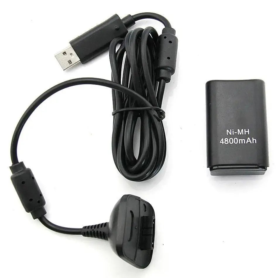 Play & Charge Kontroller Lade Kit For Xbox 360 - RetroGaming.no