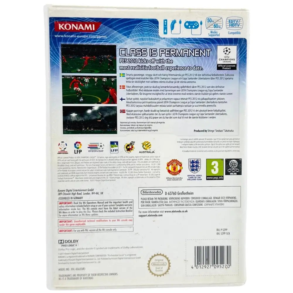 Pro Evolution Soccer 2012 - Nintendo Wii Spill