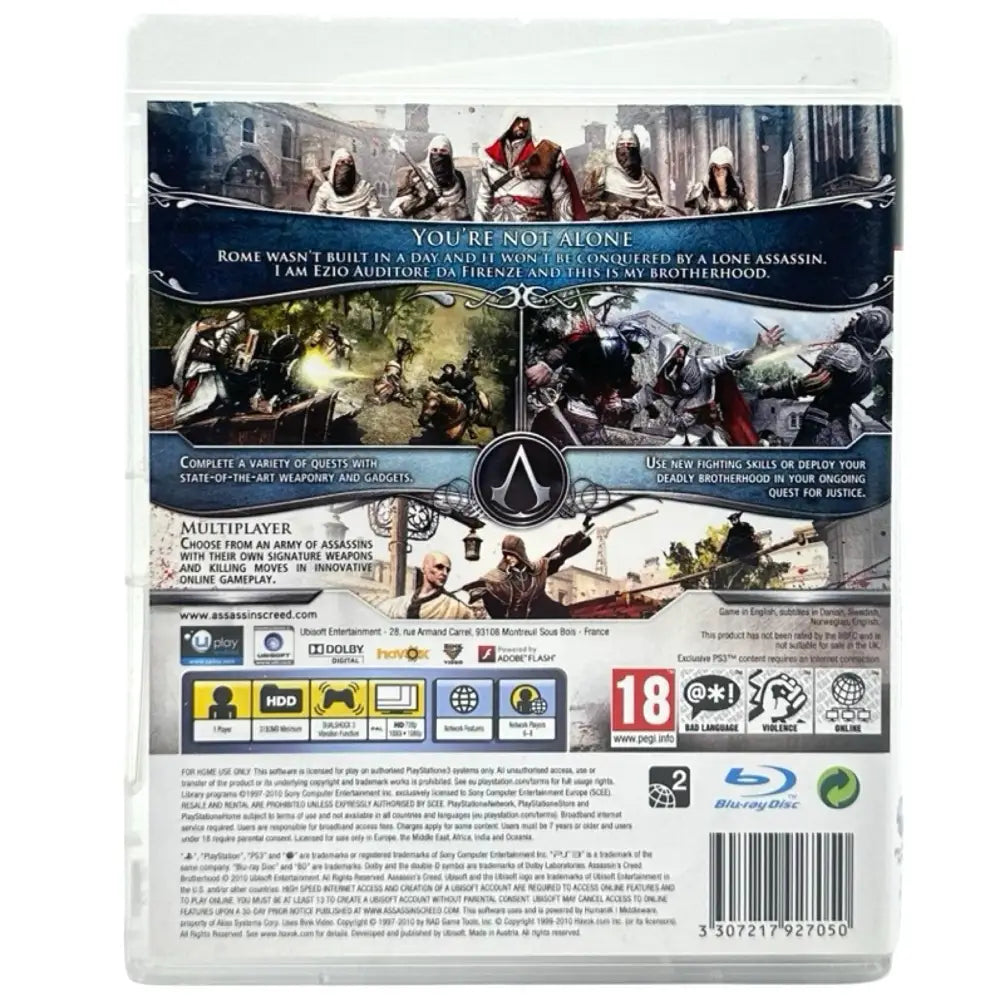 Jeu Vidéo ASSASSIN'S CREED BROTHERHOOD PLAYSTATION 3 PS3 Jeu Vidéo ASSASSIN'S CREED BROTHERHOOD PLAYSTATION 3 PS3