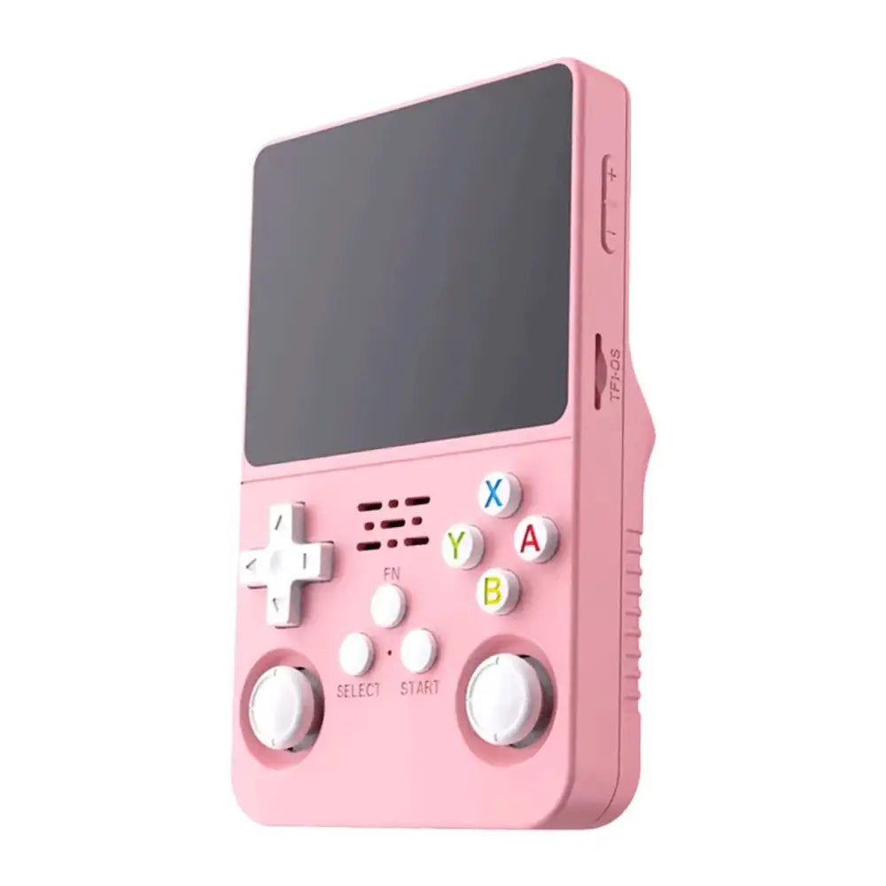 R36S Retro Spillkonsoll – 128GB Open Source 22.000 + Spill - Rosa - Konsoll