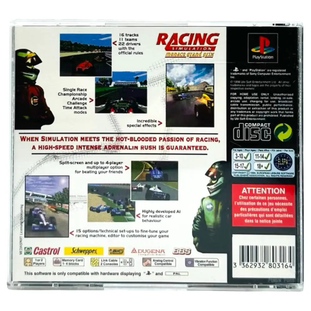 Racing Simulation Monaco Grand Prix - PlayStation 1 (PS1) Spill