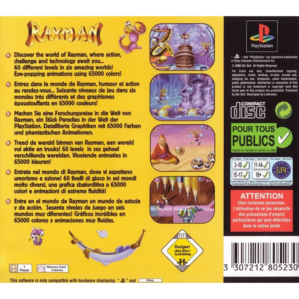Rayman - PlayStation 1 (PS1) Spill