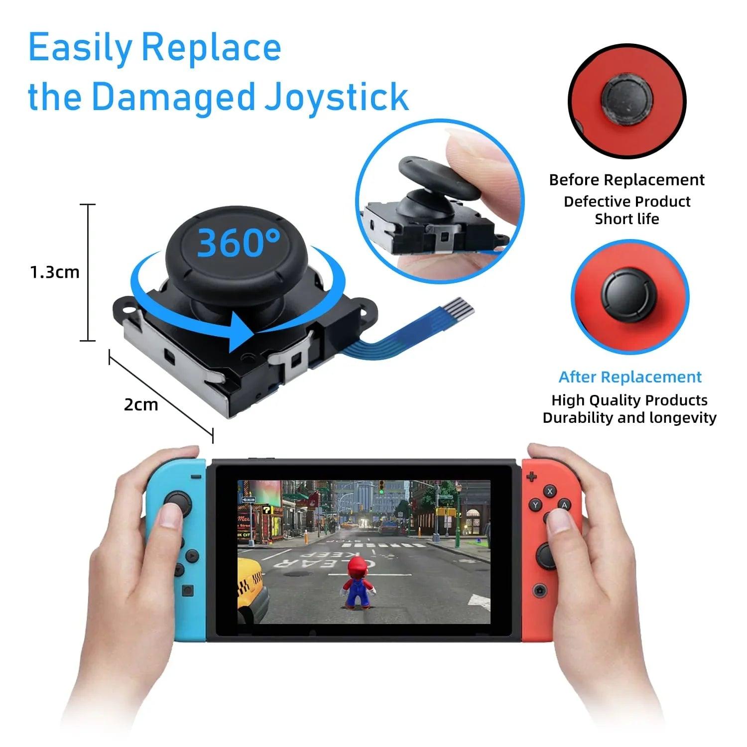 Reparasjons Kit for Nintendo Switch, Switch OLED og Switch Lite Joycon Kontroll - RetroGaming.no