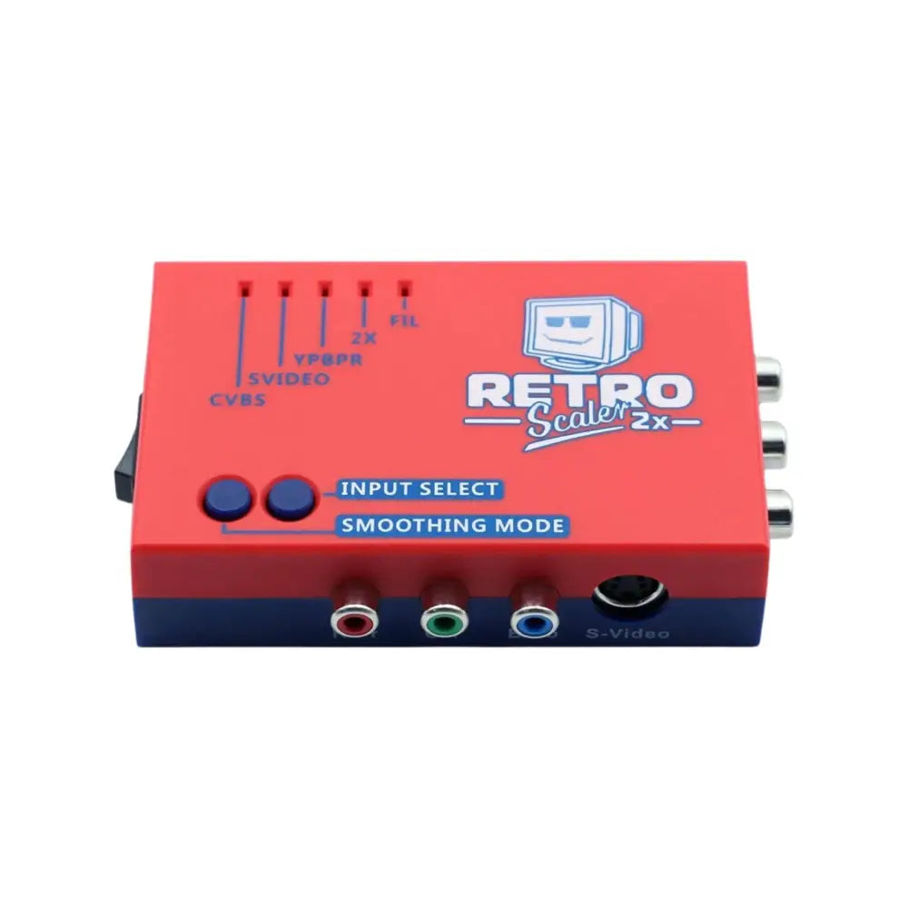 RetroScaler 2X Kompositt RCA/S-VIDEO/YPBPR Til HDMI Konverter / 2x Linje Dobler - Rød/Blå