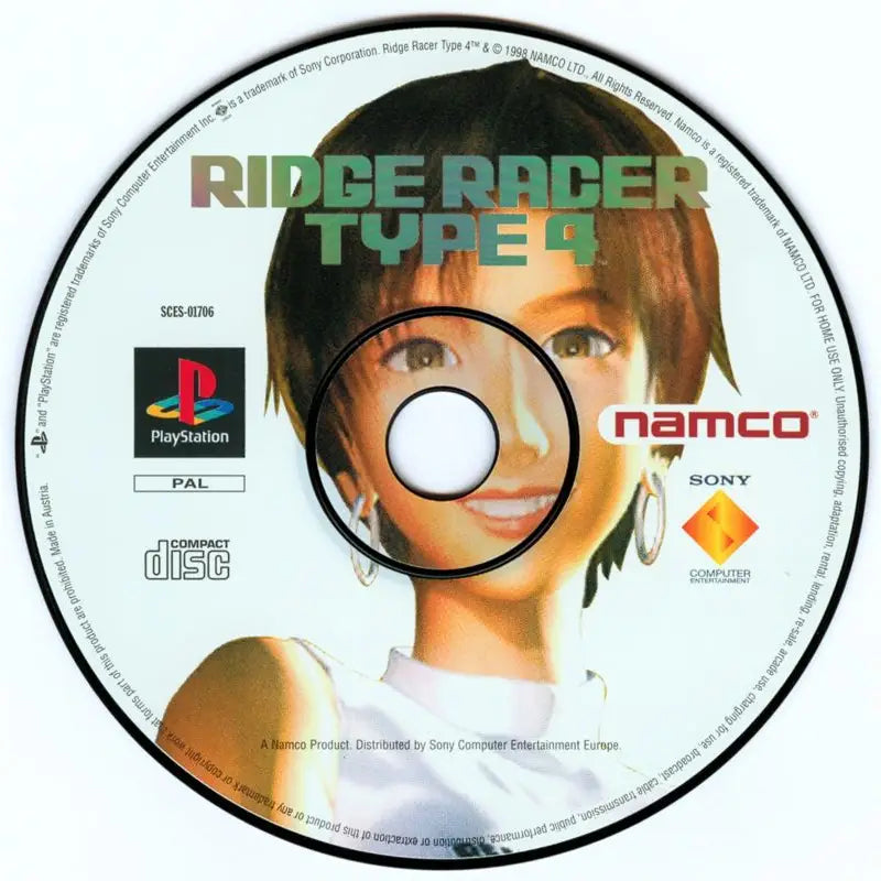 Ridge Racer Type 4 - PlayStation 1 (PS1) Spill - Kun Spill/Disk