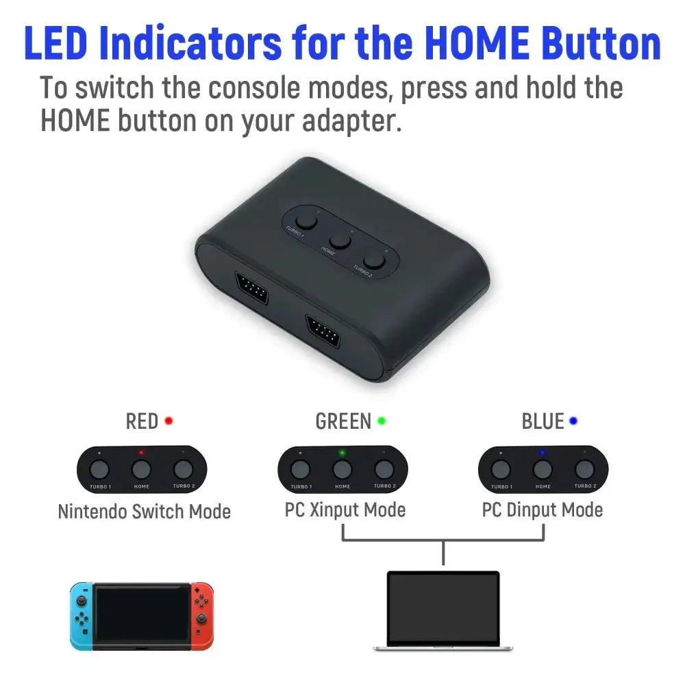 Sega Mega Drive / Genesis Kontroller Adapter for Nintendo Switch/PC - RetroGaming.no