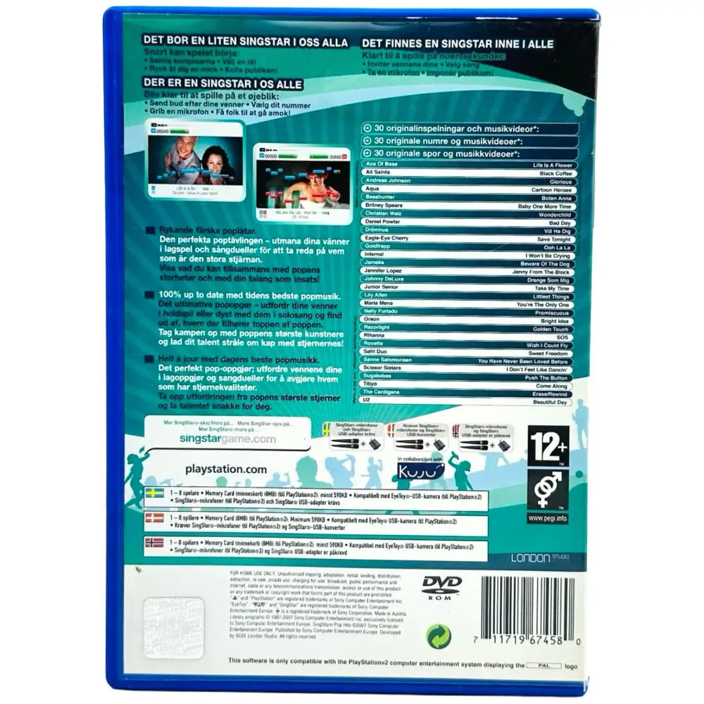 SingStar Pop Hits - PlayStation 2 (PS2) Spill - Spill