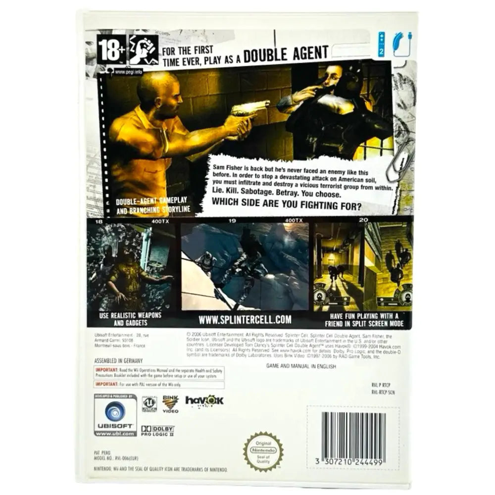 Splinter Cell: Double Agent - Nintendo Wii Spill - Spill