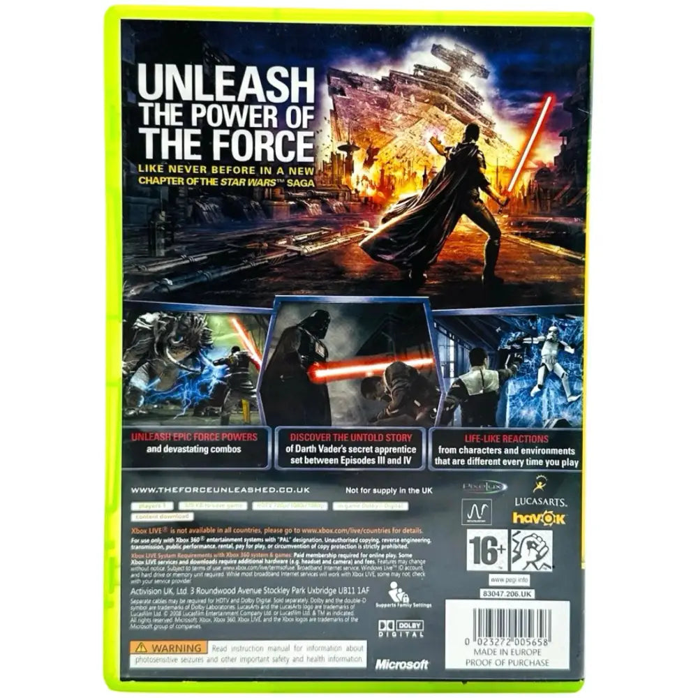 Star Wars Force Unleashed - Xbox 360 Spill