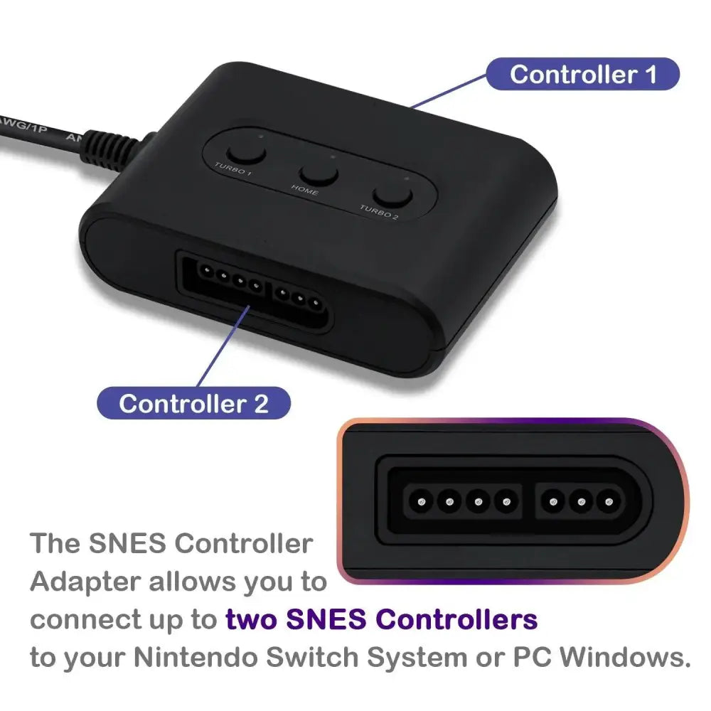 Super Nintendo (SNES) Kontroller Adapter for Nintendo Switch/PC - RetroGaming.no