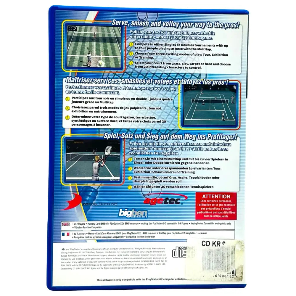 Tennis Court Smash - PlayStation 2 (PS2) Spill