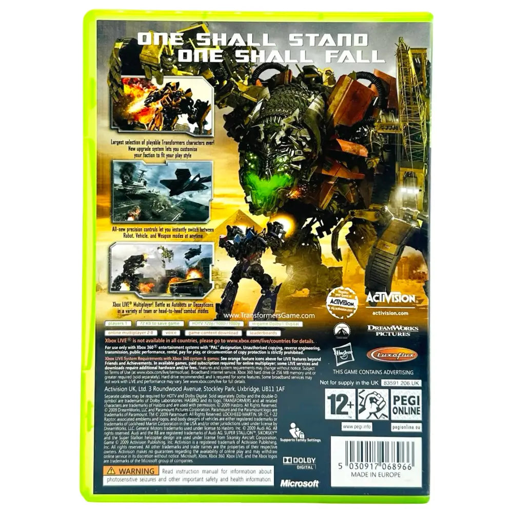 Transformers: Revenge Of The Fallen - Xbox 360 Spill